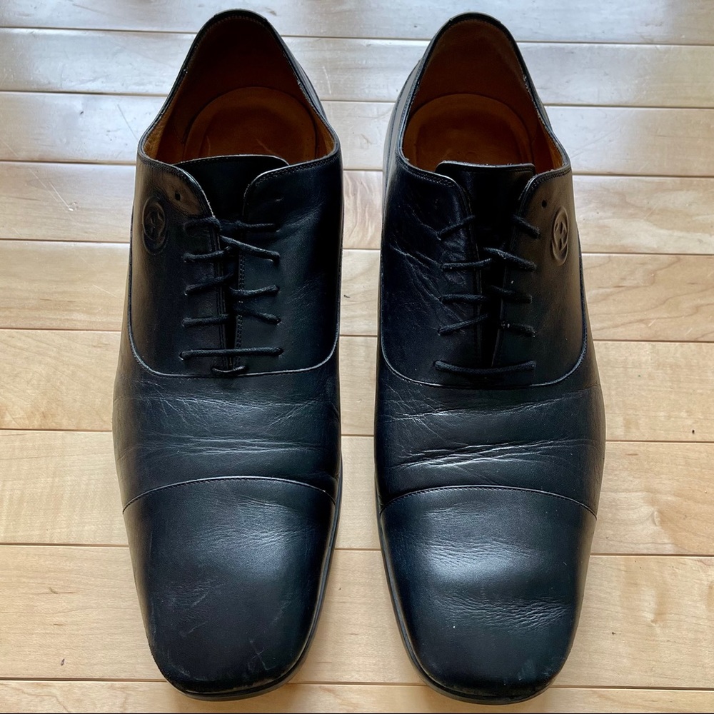 Gucci Black Leather Oxfords